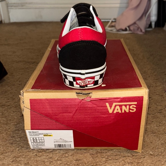 Vans Black and Red Velcro Sneakers - Picture 5 of 11
